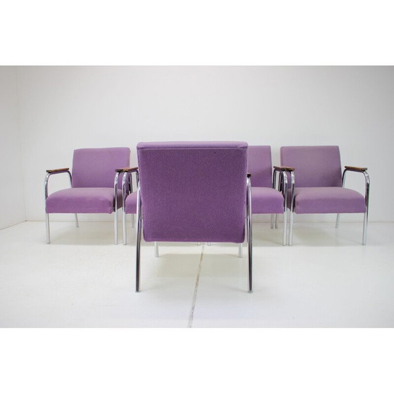 Image 1 of Vintage fauteuil in chroomstaal en stof, Duitsland 1970