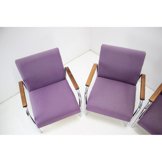 Image 1 of Vintage fauteuil in chroomstaal en stof, Duitsland 1970