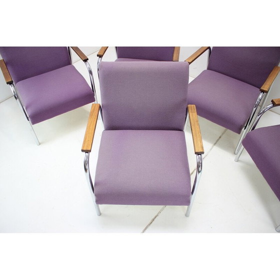 Image 1 of Vintage fauteuil in chroomstaal en stof, Duitsland 1970