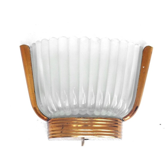 Image 1 of Vintage wandlamp van seguso, glas en messing, 1930