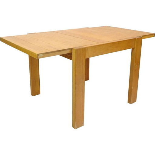 Vintage grenen uitschuifbare tafel, 1980