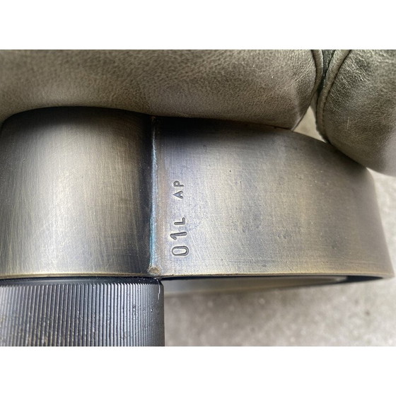 Image 1 of Vintage stalen, leren en mahoniehouten bureau door Marzio Cecchi voor Studio Most, Italië 1969