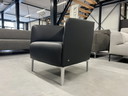 Rolf Benz 392 Fauteuil zwart leer 