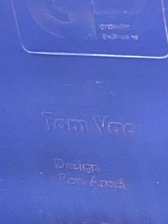 Image 1 of Ron Arad - Vitra - Eetkamerstoel op verchroomd onderstel - model Tom Vac - Blauw zitting - Eerste druk uit 1999!