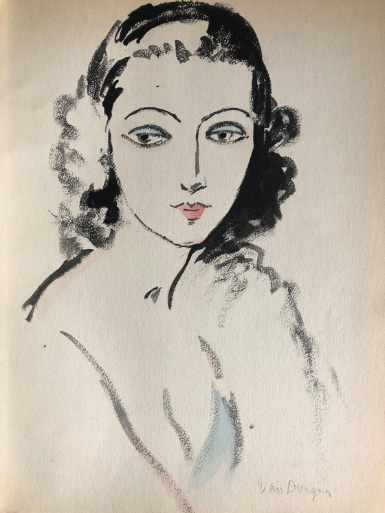 Image 1 of Kees van Dongen pochoir Portrait de Femme