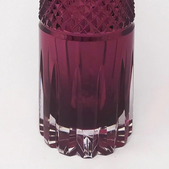 Image 1 of 1960S Prachtige Purple Bohemian Cut Glass Cocktail Shaker. Gemaakt in Italië