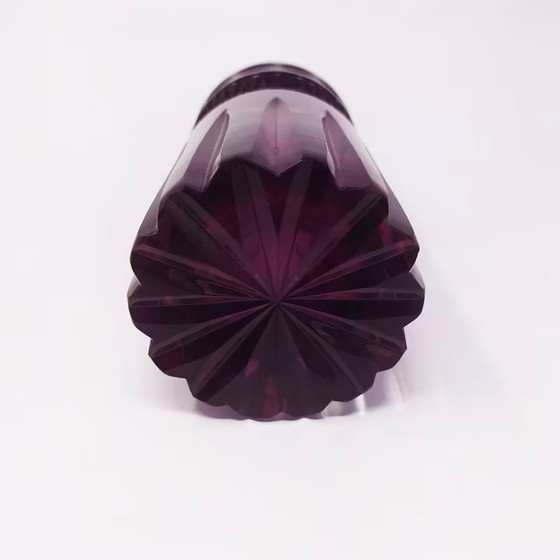 Image 1 of 1960S Prachtige Purple Bohemian Cut Glass Cocktail Shaker. Gemaakt in Italië