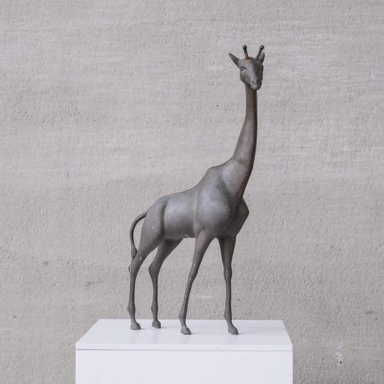 Image 1 of Vintage giraffe in gepatineerd messing, Frankrijk 1960