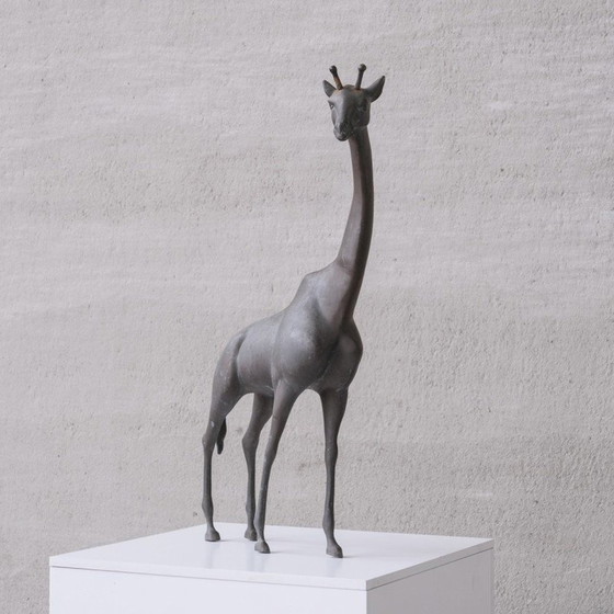 Image 1 of Vintage giraffe in gepatineerd messing, Frankrijk 1960