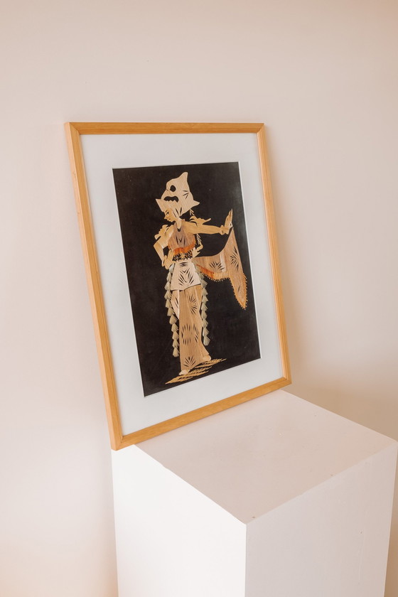 Image 1 of Set van 2 Mid Century Oosterse Kunstwerken