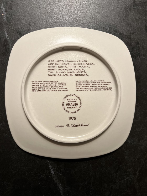 Image 1 of Arabia Finland Jaarbord / Annual Plate 1978 In Originele Doos. Ontwerp / Design: Raija Uosikkinen