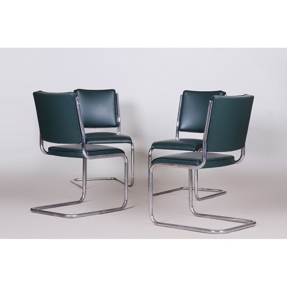 Image 1 of Set van 4 Bauhaus vintage eetkamerstoelen van Anton Lorenz voor Slezak Factories