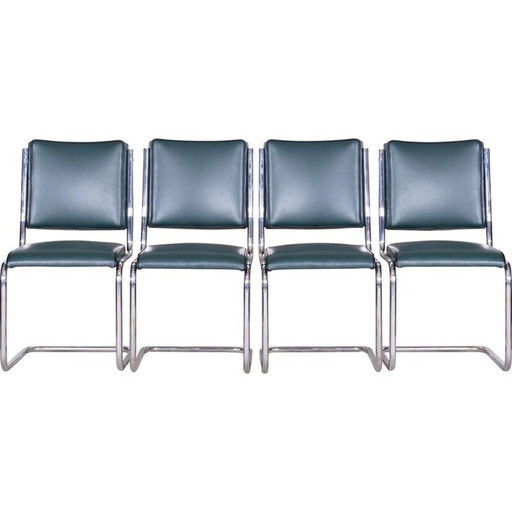 Set van 4 Bauhaus vintage eetkamerstoelen van Anton Lorenz voor Slezak Factories