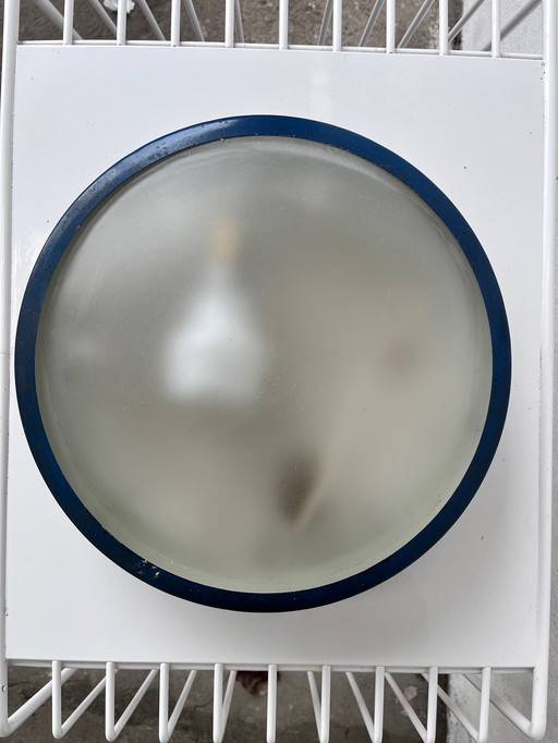 Metalen plafondlamp Hublot van Jacques Biny, 1960.