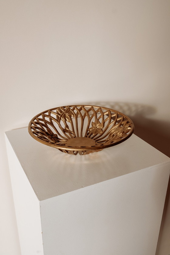 Image 1 of Koperen Vintage Art Deco Fruitschaal 