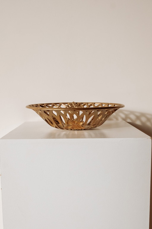 Koperen Vintage Art Deco Fruitschaal 