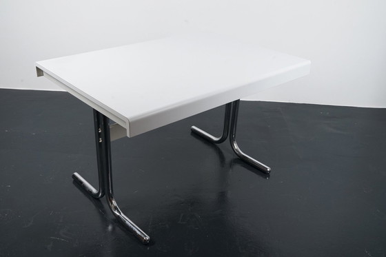 Image 1 of Duitse Space Age uitschuifbare eettafel of bureau, jaren 70