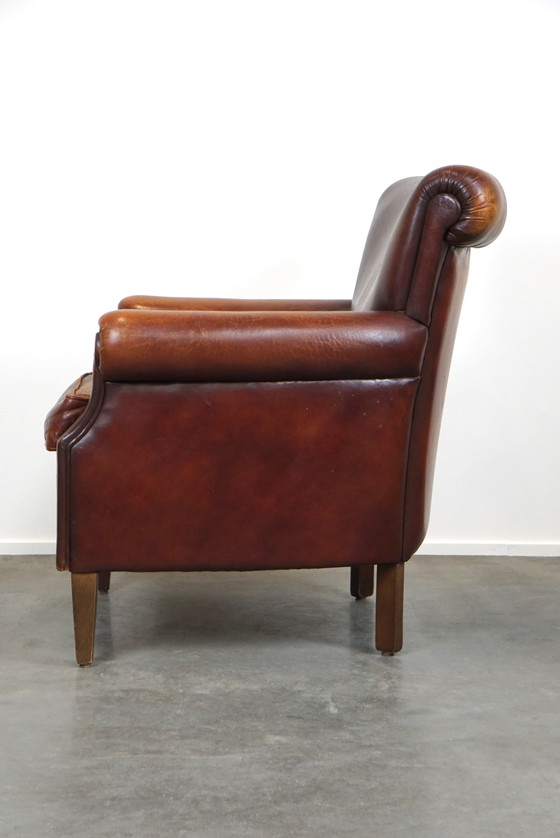 Image 1 of Schapenleren fauteuil met patina