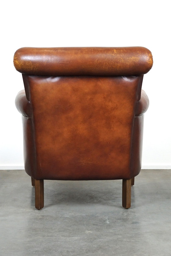 Image 1 of Schapenleren fauteuil met patina