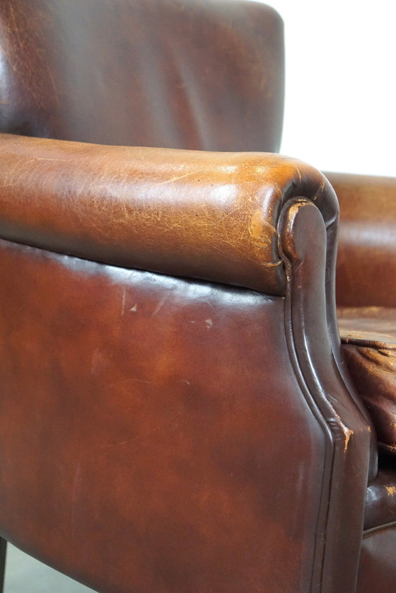 Image 1 of Schapenleren fauteuil met patina