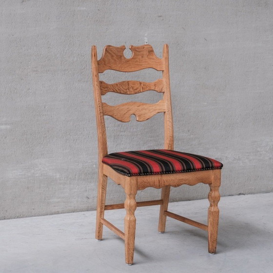 Image 1 of Set van 6 vintage eikenhouten Deense eetkamerstoelen van Henning Kjaernulf, jaren 1960