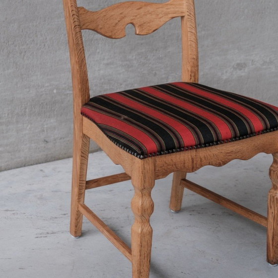 Image 1 of Set van 6 vintage eikenhouten Deense eetkamerstoelen van Henning Kjaernulf, jaren 1960