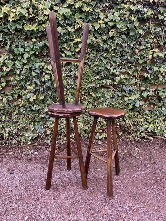 Image 1 of Set van drie Brutalistische driepootkrukken