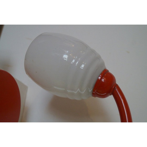 Image 1 of Vintage gelakt metaal en opaline booglamp, 1970