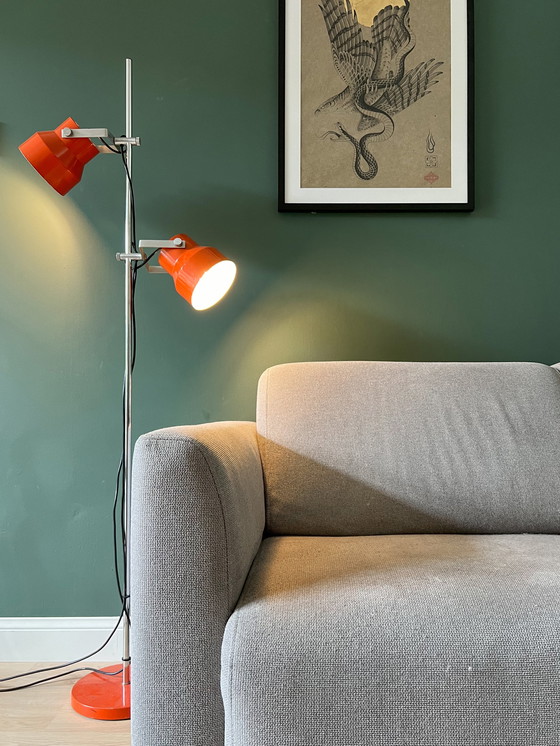 Image 1 of Vintage oranje Anvia vloerlamp | Jaren 70