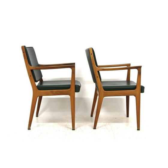 Image 1 of Paar vintage leren fauteuils van Karl Erik Ekselius, Zweden 1960