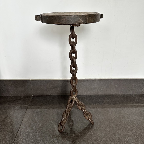 Image 1 of Brutalist Mid-Century Bijzettafeltje - Ankerketting