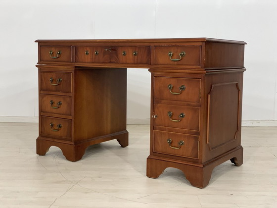 Image 1 of Engels koloniaal stijl bureau bureau werktafel vintage bureau