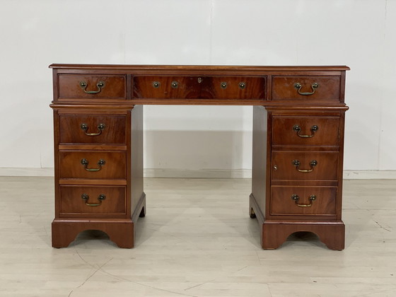 Image 1 of Engels koloniaal stijl bureau bureau werktafel vintage bureau