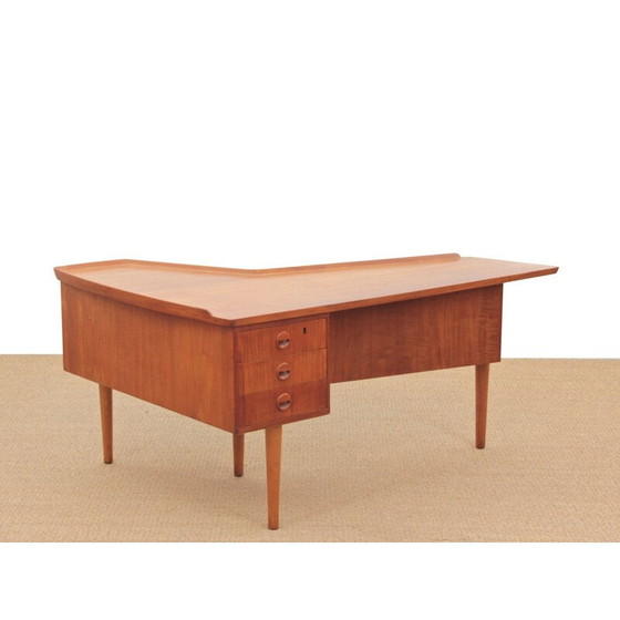 Image 1 of Vintage boemerang bureau Scandinavisch teakhout