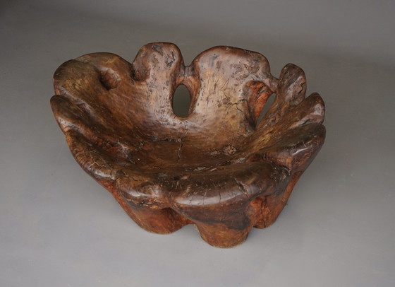 Image 1 of Gesneden massief houten stoel, 1970