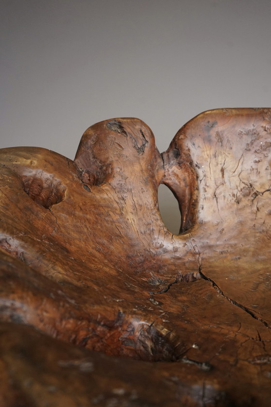 Image 1 of Gesneden massief houten stoel, 1970