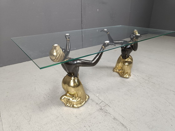 Image 1 of Messing Blackamoor salontafel, 1970S