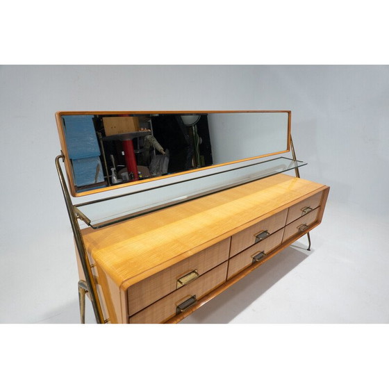 Image 1 of Spiegelend dressoir uit Mid Century door Silvio Cavatorta, Italië 1958