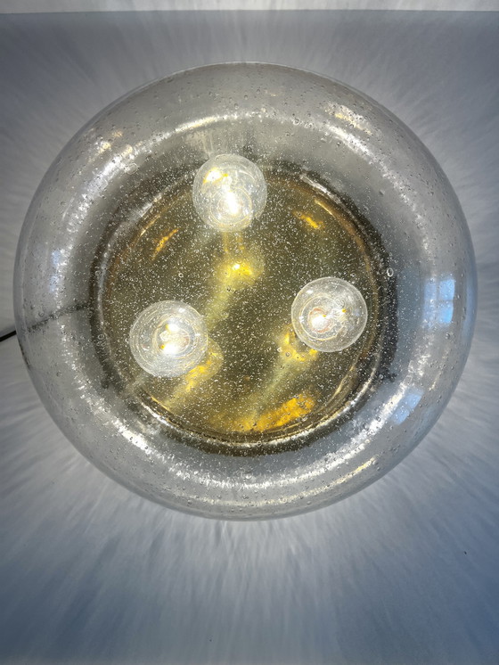 Image 1 of Plafondlamp van Glas en Messing Glashütte Limburg