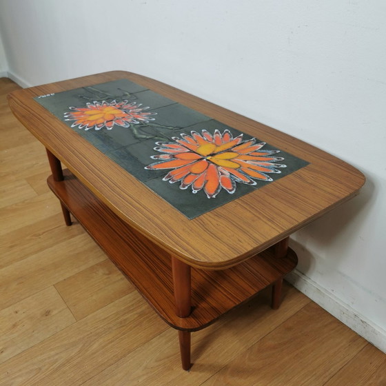 Image 1 of Vintage Mid Century Tegeltafel, Adri Salontafel Tafel