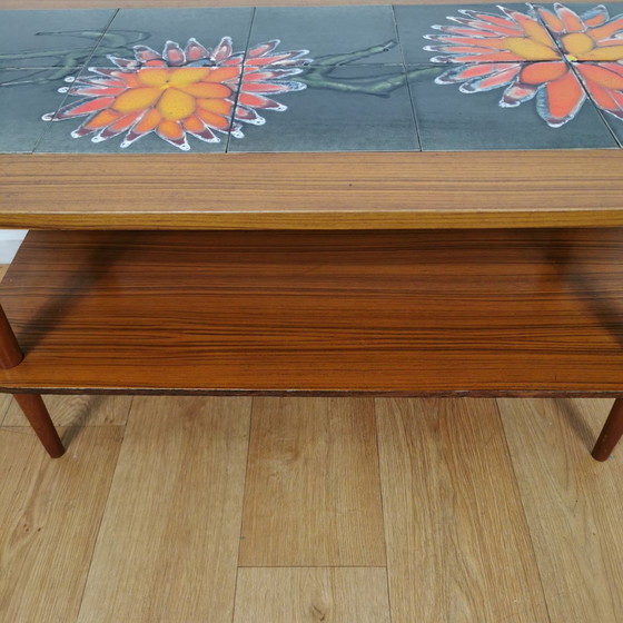 Image 1 of Vintage Mid Century Tegeltafel, Adri Salontafel Tafel