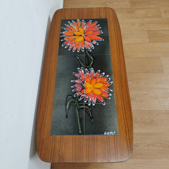 Image 1 of Vintage Mid Century Tegeltafel, Adri Salontafel Tafel