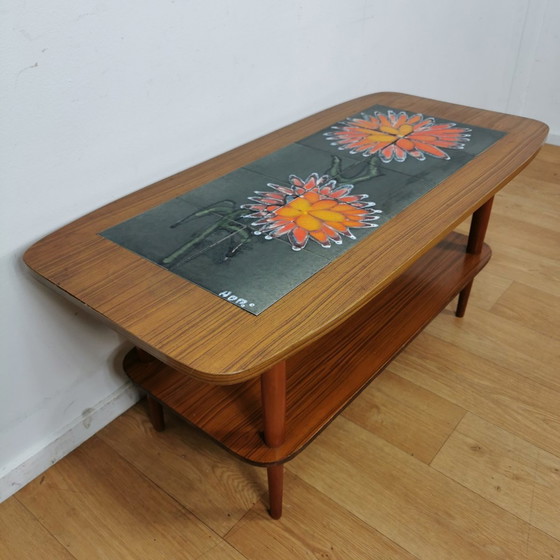 Image 1 of Vintage Mid Century Tegeltafel, Adri Salontafel Tafel