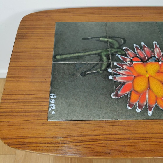 Image 1 of Vintage Mid Century Tegeltafel, Adri Salontafel Tafel