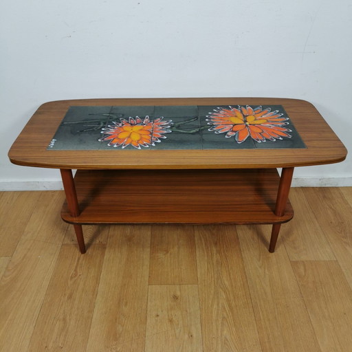 Vintage Mid Century Tegeltafel, Adri Salontafel Tafel