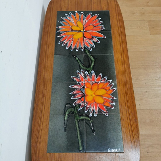 Image 1 of Vintage Mid Century Tegeltafel, Adri Salontafel Tafel