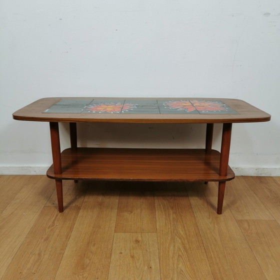 Image 1 of Vintage Mid Century Tegeltafel, Adri Salontafel Tafel