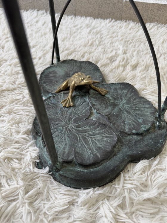 Image 1 of Vintage bronzen waterlelies salontafel