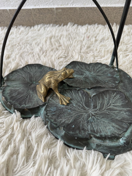 Image 1 of Vintage bronzen waterlelies salontafel
