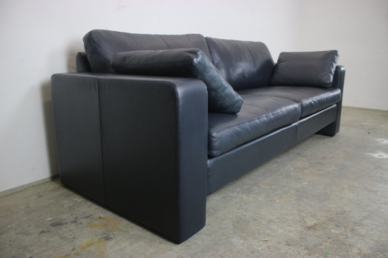 Image 1 of Cor Conseta driezitsbank designer echt leer donkerblauwe bank